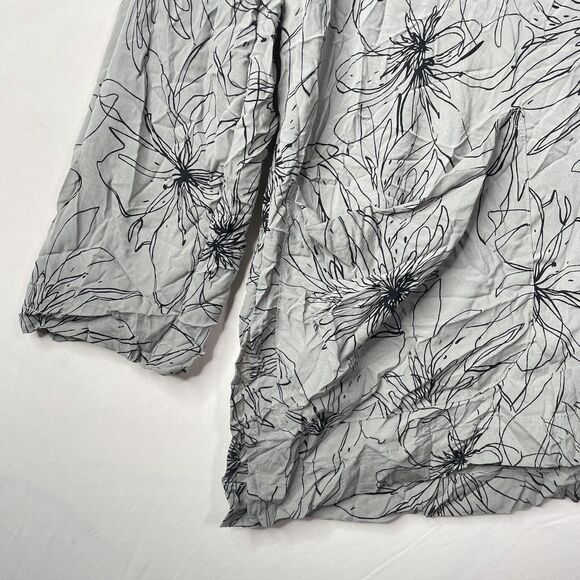 Comfy USA Floral Tunic Top XS Textured Knit Oversized Minimalist Lagenlook Artsy - Picture 4 of 7